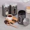 Coffee Bean Storage Jar Stainless Steel Tea-leaf Candy Food Sealed Storage Container with Transparent Window Kitchen Sealed Jar