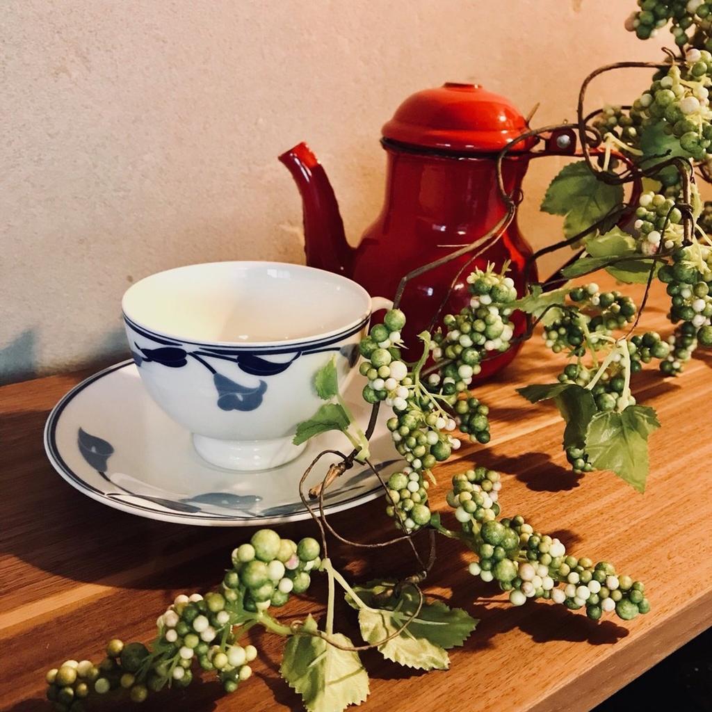 CANION WITS Blue Lily Чайная чашка Блюдце Дизайн столовой посуды в стиле вестерн (Подарок/Домашнее использование/Кафе/Ресторан и т. д.) [Канион Витс]