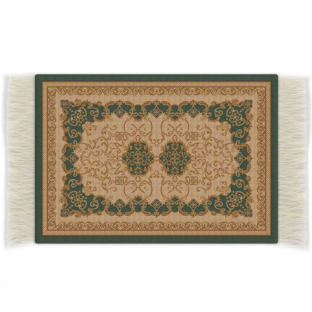 1/12 Dollhouse Carpet Multicolor Miniature Weaving Rug Gift Floral Pattern Cup Mat