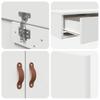 Storage Bed Frame in White 140 cm Engineered Wood