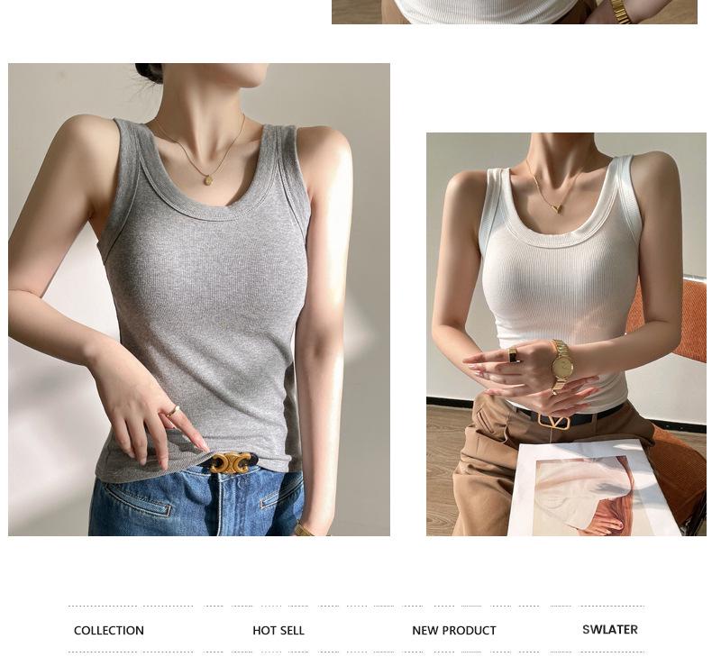 Женский пикантный рубчатый модальный топ-майка - Весенне-осенняя многослойная майка