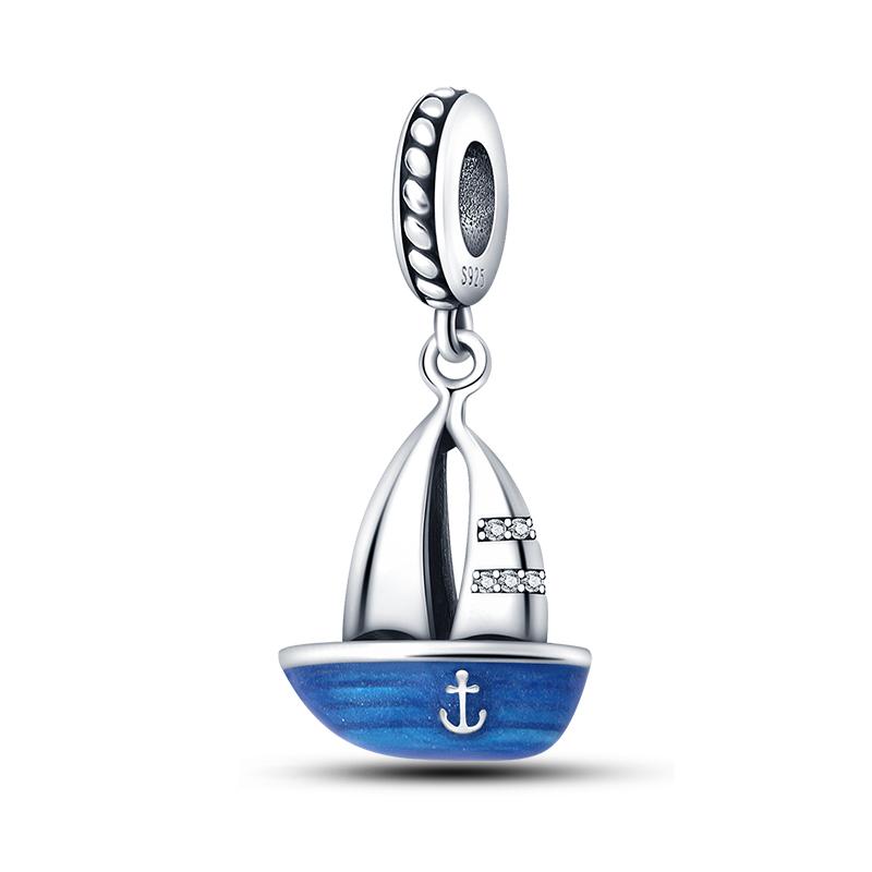 Лето S925 серебряный цвет ракушка жемчуг рыбий хвост светящийся океан серии Подвески бусины подходят S925 оригинальные браслеты DIY ювелирные изделия