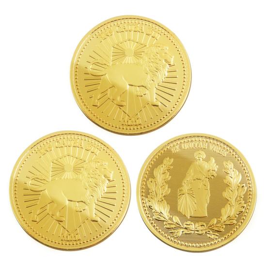 Позолоченная монета, реквизит для фильмов, диаметр 1,6 дюйма, двухсторонняя металлическая монета, коллекционная сувенирная монета с защитной коробкой, подарок для поклонников фильмов