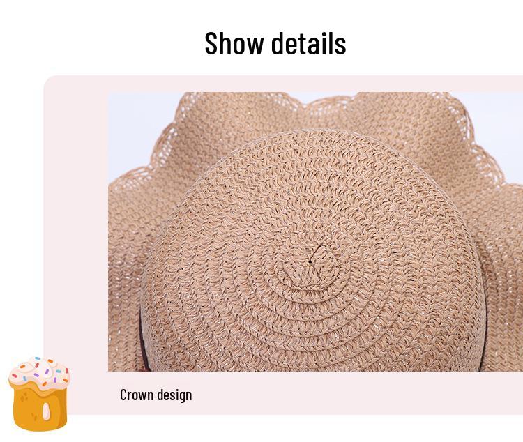 Korean-Style Kids' Floral Straw Hat & Bag Set - Sun Protection Beach Hat