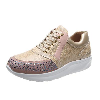 Женская вулканизированная обувь, модная красивая повседневная обувь, новые кроссовки с рисунком змеиной кожи и мерцающими камнями, женская обувь на плоской подошве2