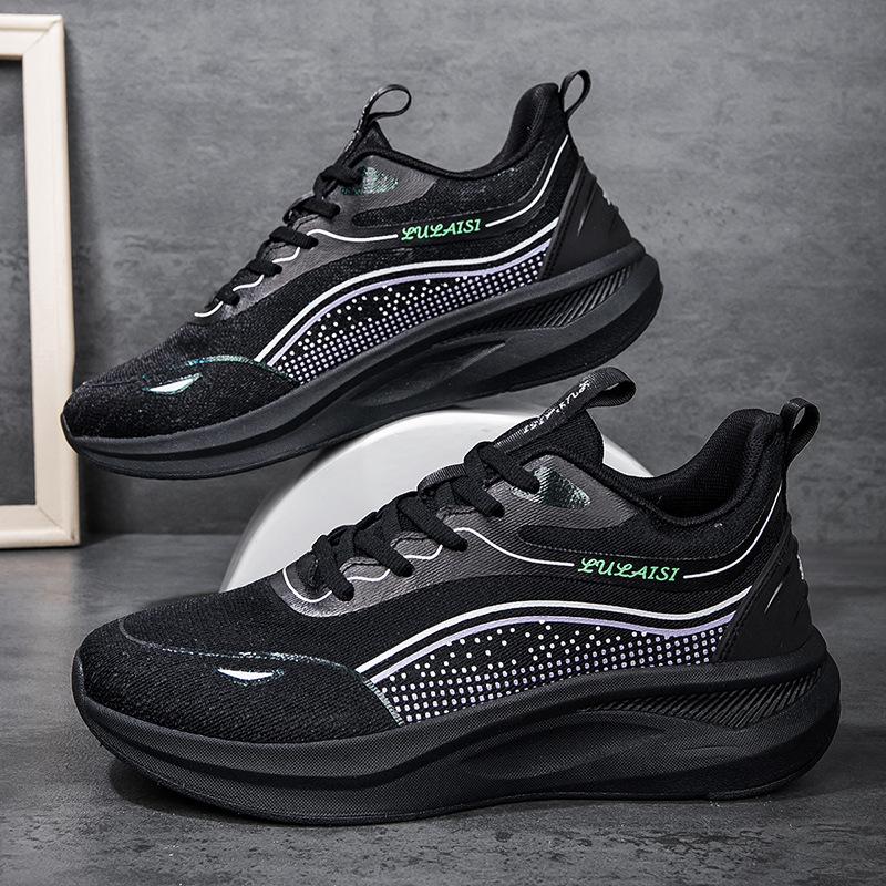 Men's and women's running shoes breathable sports thick-soled shock absorption couple fashion versatile trendy shoes