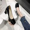 High Heels Match Women Pring and Autumn Square Toe Thick Heel Shallow Mouth Sandals Women  Dress Shoes Plus Size