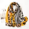 Spring And Autumn Winter Coffee Color Versatile Leopard Scarf Women'S Long Style Thin Style Brown Scarf Long Shawl