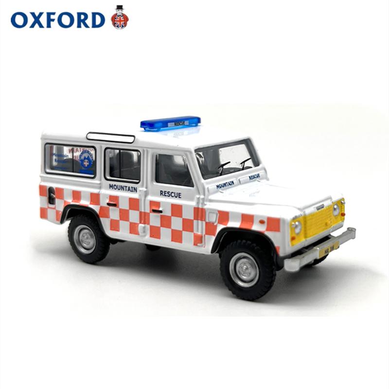 Diecast OXFORD 1:76 Scale Land Rover Mountain Rescue Jeep Off-road Vehicle Alloy Car Model Collectible Toy Gift Souvenir Display ALR1