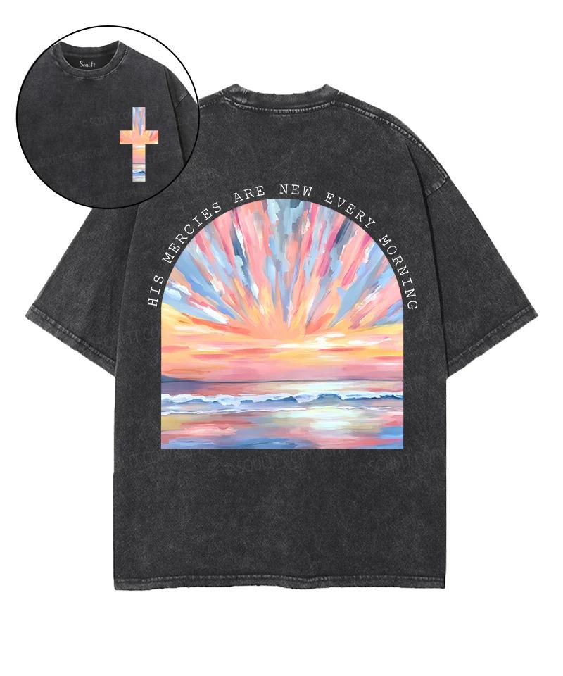 Art Painting Printed T-shirt Summer O-Neck Short Sleeve Cotton Tshirt Harajuku Vintage Washed Oversized Tees Men Women Clothing