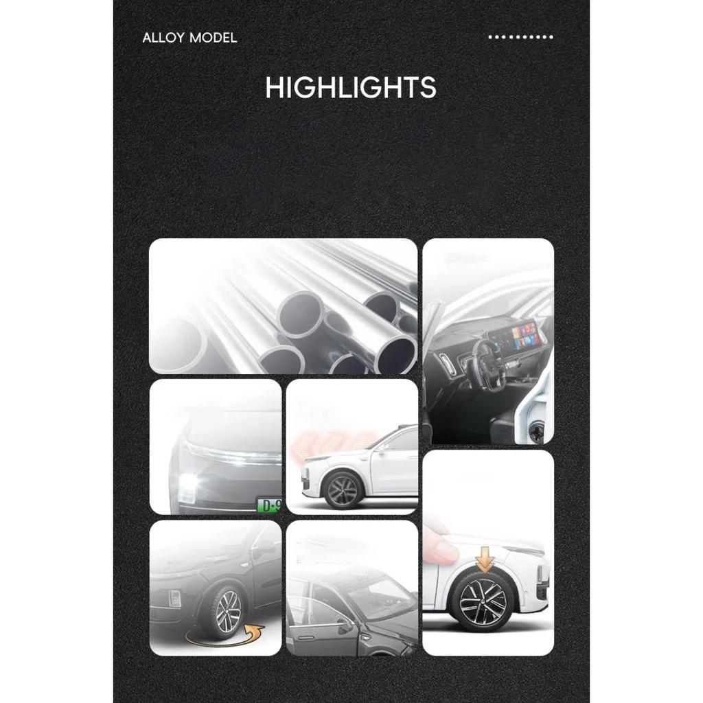 1/32 LEADING IDEAL L9 SUV New Energy Alloy Car Model Diecast Metal Vehicles Model Sound Light Simulation Ornament Kids Toy Gift