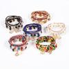 Bohemian Bracelets for Women, 6 Pack Romantic Charm Beaded Stretch Bracelets, Fashion Ceramic Bead Jewelry Set Gifts for Girls