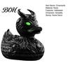 Durable Resin Sculpture Gothic Devil Skull Duck Ornament, Matte Black Figurine, Stylish Gifts for Goth Lovers Horror Green Eyes Decor Ornament