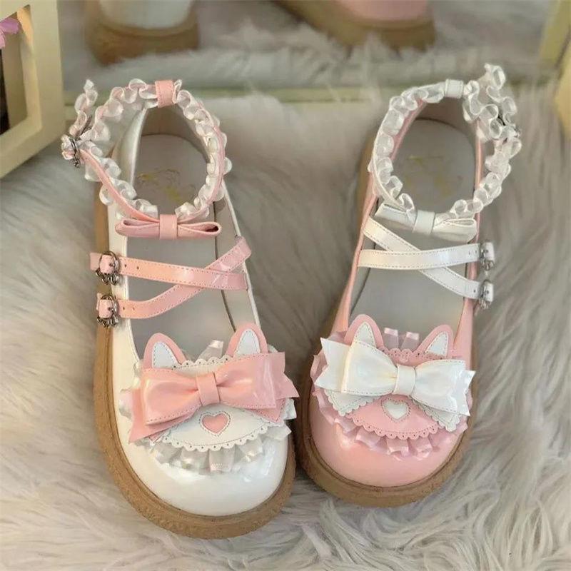 Оригинальные милые туфли с большой головой Лолита одинарные туфли с кружевным бантом jk униформа туфли Лолита мягкие сестринские маленькие кожаные туфли женские