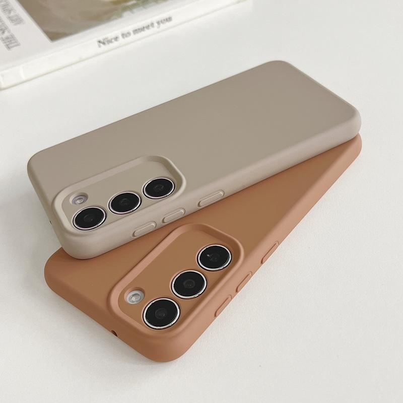 Candy Color Soft Liquid Silicone Case for Samsung S24 Ultra S23 S22 Plus Shockproof Square Slim Lens Protection Phone Cover Coque