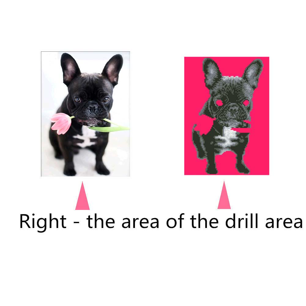 Набор алмазной мозаики "Собака с тюльпаном", 30×40 см
