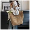 Соломенная сумка большой вместимости Женская новая сумка через плечо для поездок на работу Пляжная сумка для морского отдыха Плетеная соломенная сумка-тоут для женщин