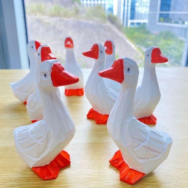 Ping An Cute Joy Duck White Goose Украшение Креативный подарок на день рождения Украшение для дома Фотореквизит Гостиная Настольный небольшой орнамент