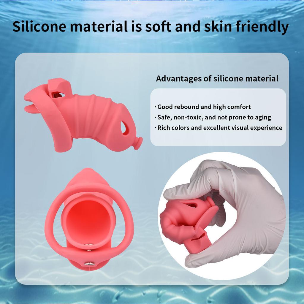 Soft Silicone Chastity Lock Male Penis CB Lock Gay Cuckold Adult Sex Toys BDSM Cock Ring 18+