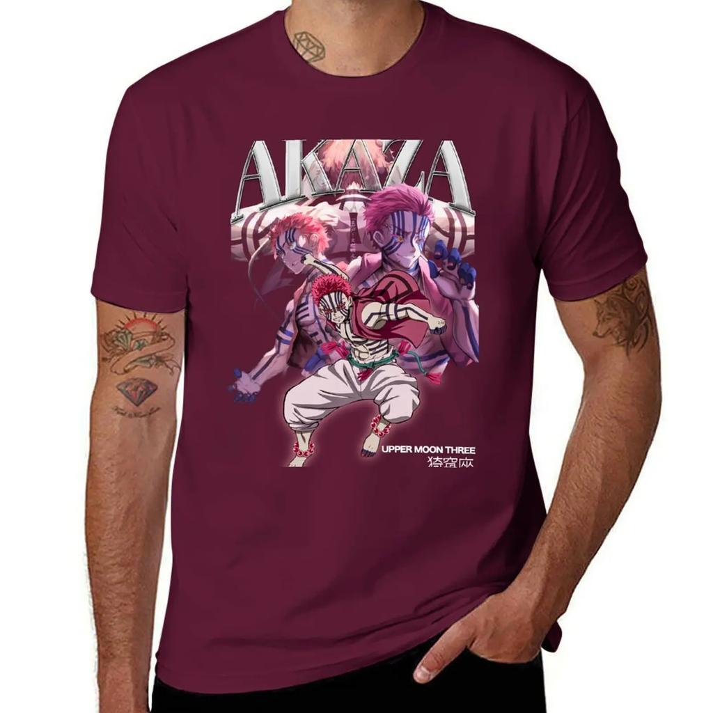 Anime Bootleg tee Akaza T-Shirt graphic t shirt vintage vintage clothes Men's t-shirts