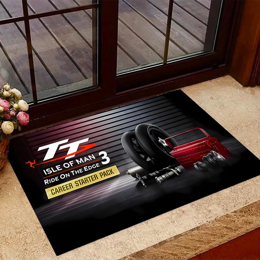 Антискользящие коврики на тему трассы Isle of Man TT - Полиэстер, для домашнего декора, подходят для спален, гостиных, прихожих, студий и в качестве декора