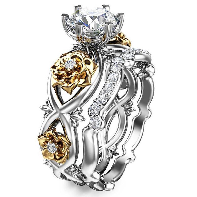 Elegant Rose Gold Floral Rings For Women Modern Metal Jewelry Available In All Sizes