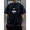 Men's Vintage Compass Print Short Sleeve Crew Neck Casual Sports Thin  Summer Spring T-shirt