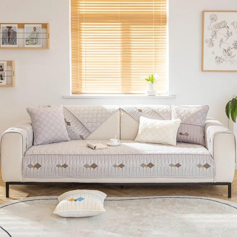 Cotton Color Style Sofa Cushion Modern Simple Four Seasons Universal Washed Non-Slip Sofa Cushion Towel