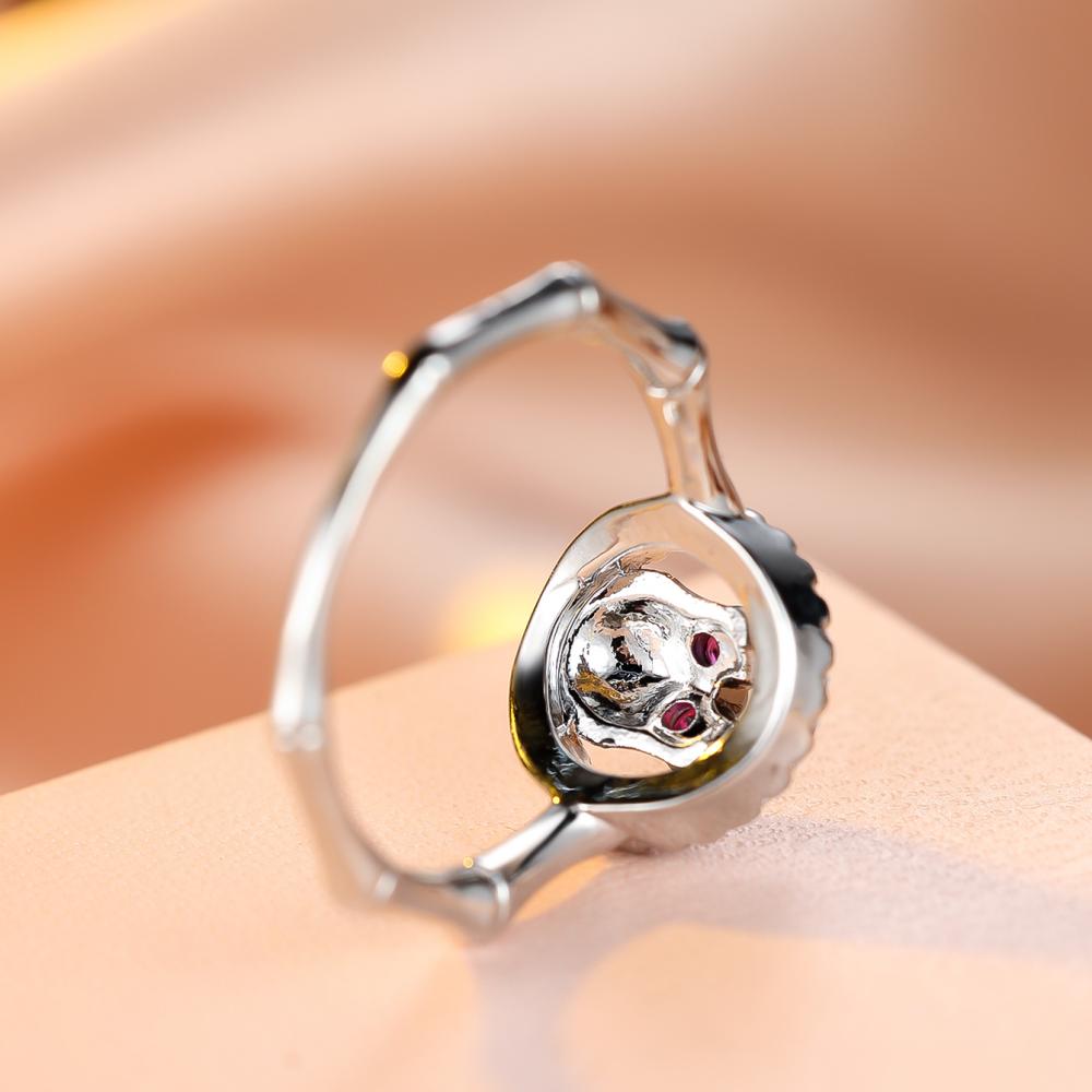 Новое персонализированное цветное кольцо с головой черепа в стиле панк
