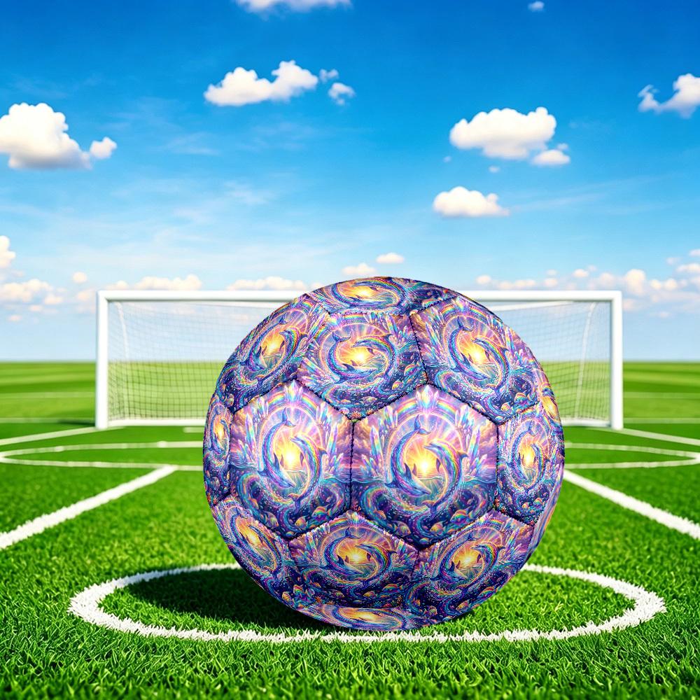 1pc Rainbow Dolphins Ocean Durable Size 5 Soccer Ball Professional Match Training Football Indoor &Outdoor Sports Ball p60129