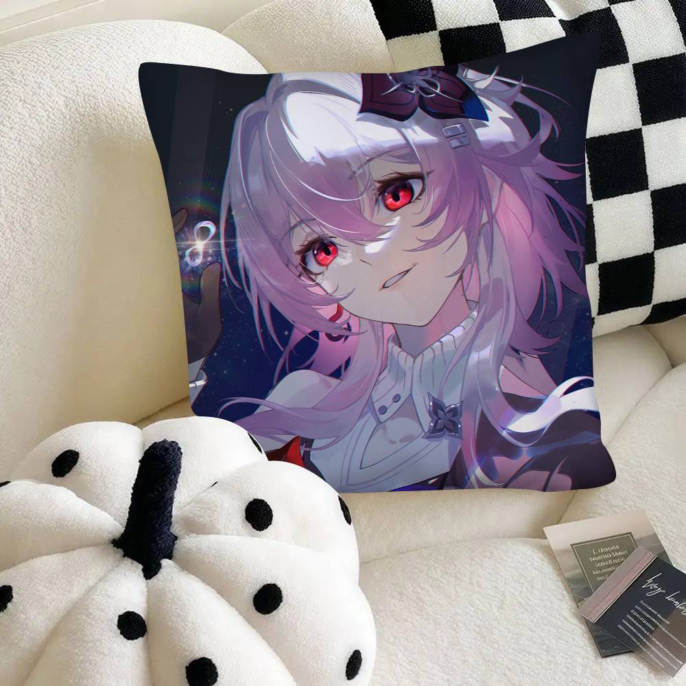 Evernight Милая девушка Чехол для подушки Honkai Star Rail Квадратная подушка Спальня Диван Досуг Комфортная подушка Автомобиль Украшение для дома