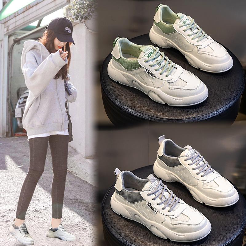 Genuine Leather Sneakers Women Moccasins Spring Comfortable Running Shoes White Sports Shoes Walking Flats Loafers