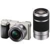 Sony Mirrorless Camera Double Zoom Lens Kit E PZ OSS E OSS Silver S 6000 16-50mm F3.5-5.6 + 55-210mm F4.5-6.3 ILCE-6000Y