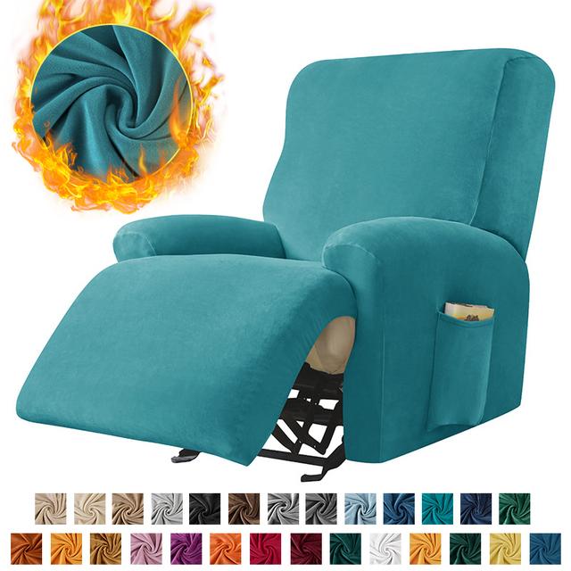 Solid Velvet Recliner Armchair Cover Non Slip Lazy Boy Cat Dog Single Sofa Covers Elastic Soft All -Inclusive Couch Slipcover