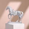 Golden Horse Statue Resin Animals Figure Nordic Abstract Ornaments Chinese Fenshui Figurines for Interior Room Home Decor