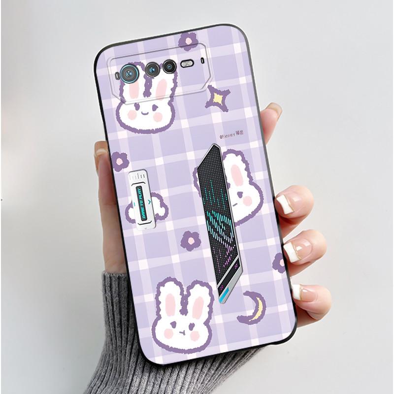 Чехол для телефона Asus ROG Phone 6 5G, мягкий силиконовый, черный, элегантный стиль, мультяшный узор, чехол со снежной горой
