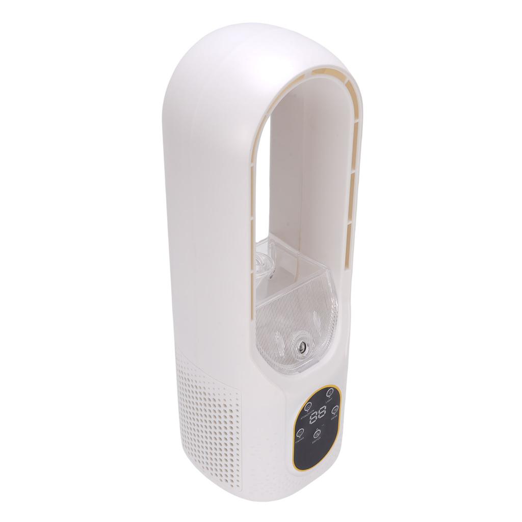 Desk Misting Bladeless Fan 6 Speeds Quiet Table Bladeless Cooling Fan with 5 Color LED Light Timer for Home Bedroom