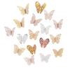 Topper Gold 3D Baking Dessert Decor For Wedding Party Happy Birthday Cake 12Pcs Artificial Butterfly Butterflies Cupcake Toppers