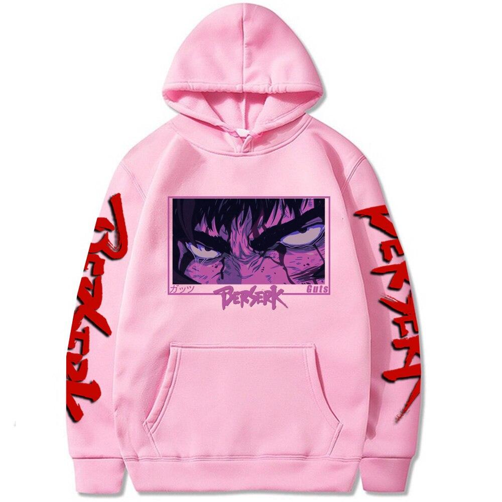 Японская аниме-толстовка Berserker Harajuku Manga с капюшоном, готическая зимняя толстовка с капюшоном, модная мужская черная толстовка с длинным рукавом