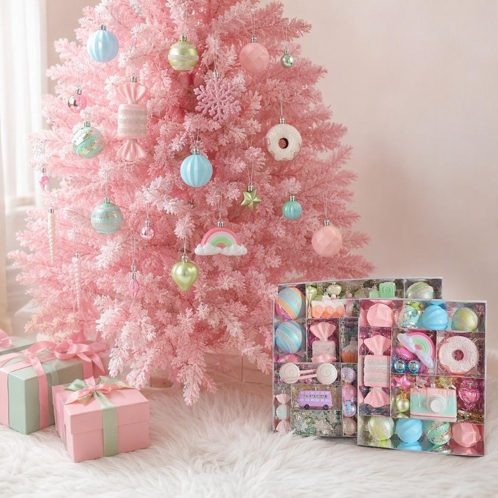 1 Set Camera Shape Macaron Christmas Balls Doughnut Shape Hanging Pendants Christmas Tree
