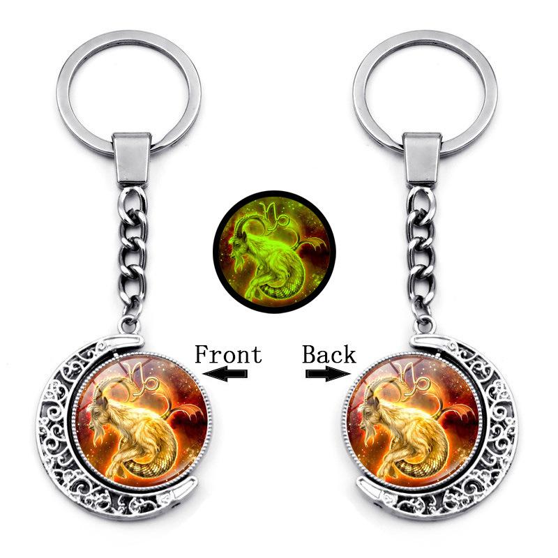 Светящийся Кулон-брелок с Двенадцатью Созвездиями, Вращающийся Кулон с Луной, Металлический Брелок, Подвесной Подарок