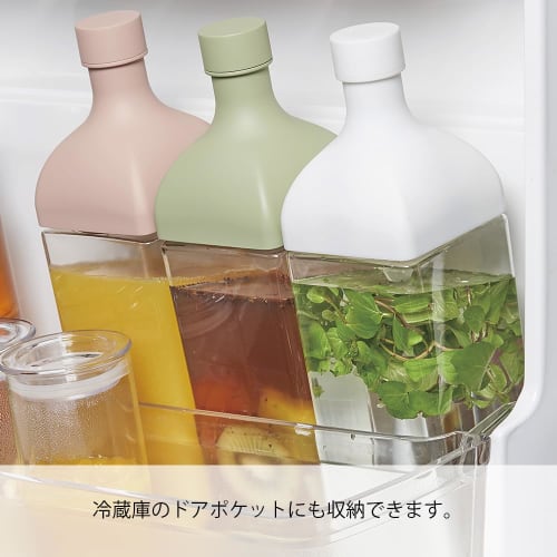 HARIO Kirk Bottle, 1200ml, Smoky Green, Resin, Vertical and Horizontal, with Tea Strainer, Made In Japan, KAB-120-SG