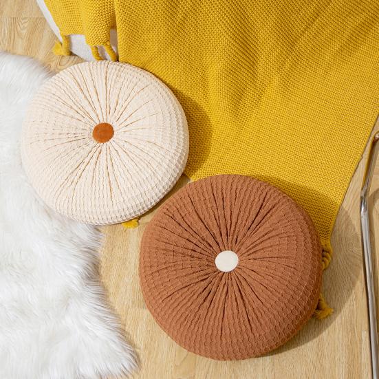 Декоративные подушки в европейском стиле, легкие, роскошные, однотонные, в форме колеса, круглый стул ручной работы, офисные подушки, диванная подушка, футон