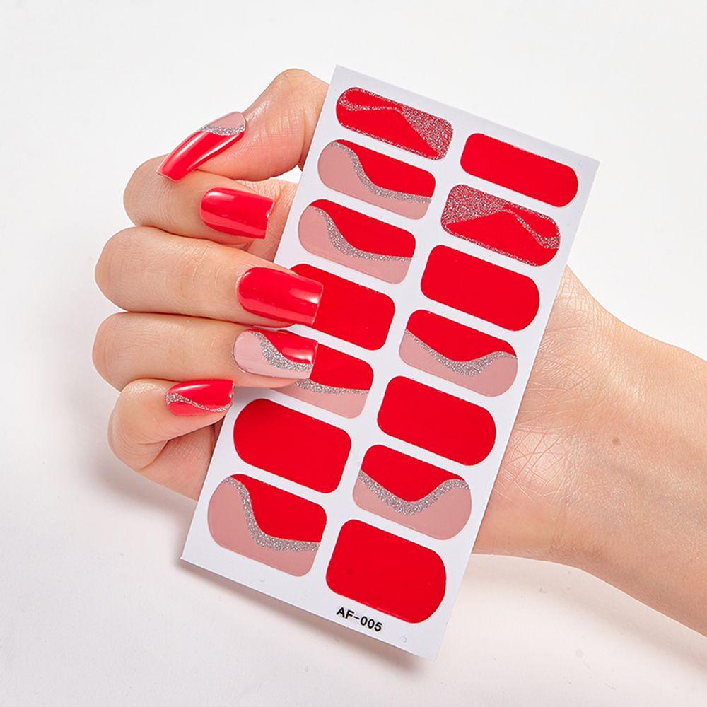 Women Girls Press On Nail Manicure Nail Polish Strips Nail Art Decal Full Nail Wraps Nail Stickers
