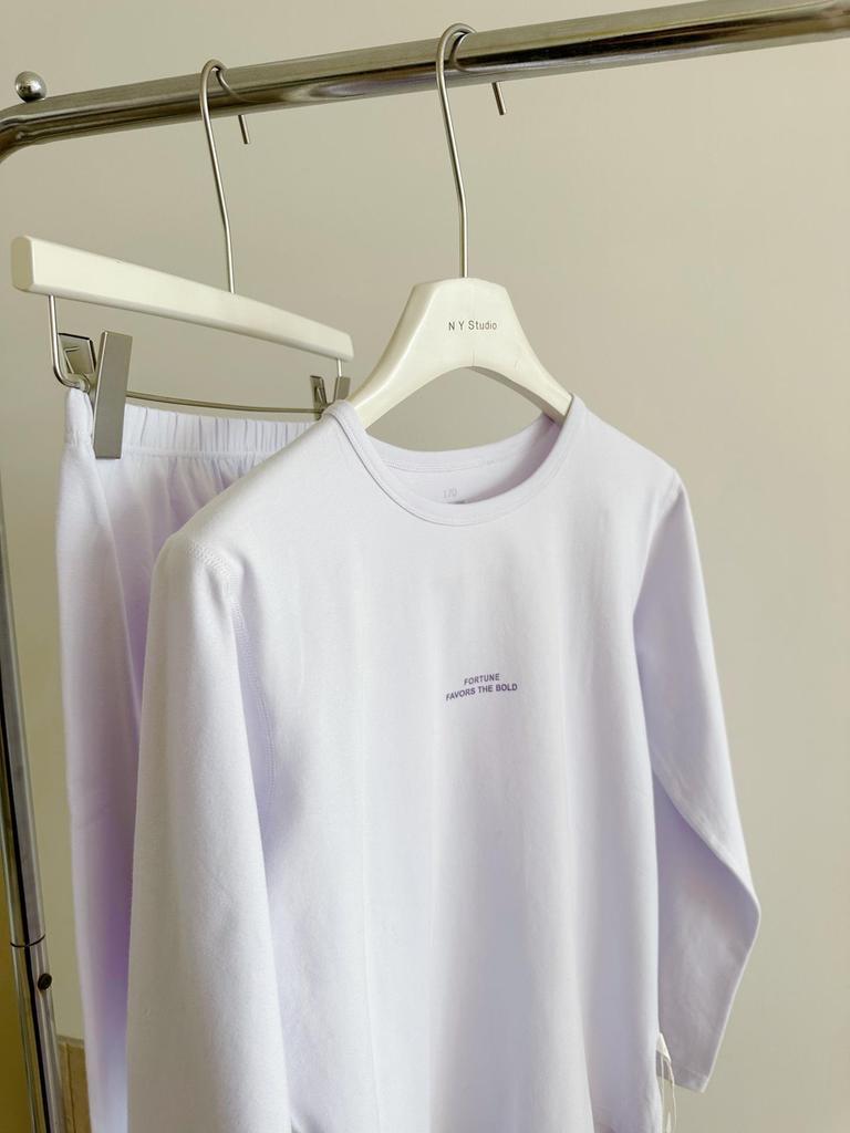 Осенняя пижама для подростка и ребенка постарше - Однотонная, Унисекс, Мягкая лайкра, Хлопок из Синьцзяна, Удобная и приятная для кожи