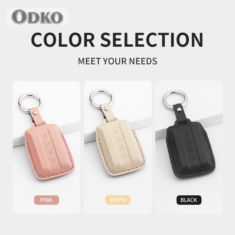 PU Leather Car Key Case Cover Fob For Tank 300 Tank 500 Keyless Protective Shell Holder Keychain Accessories