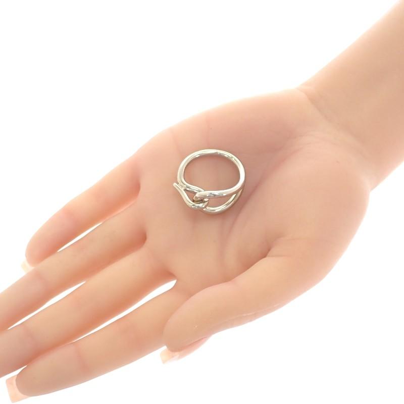 HERMES   Scarf ring Silver metal Women