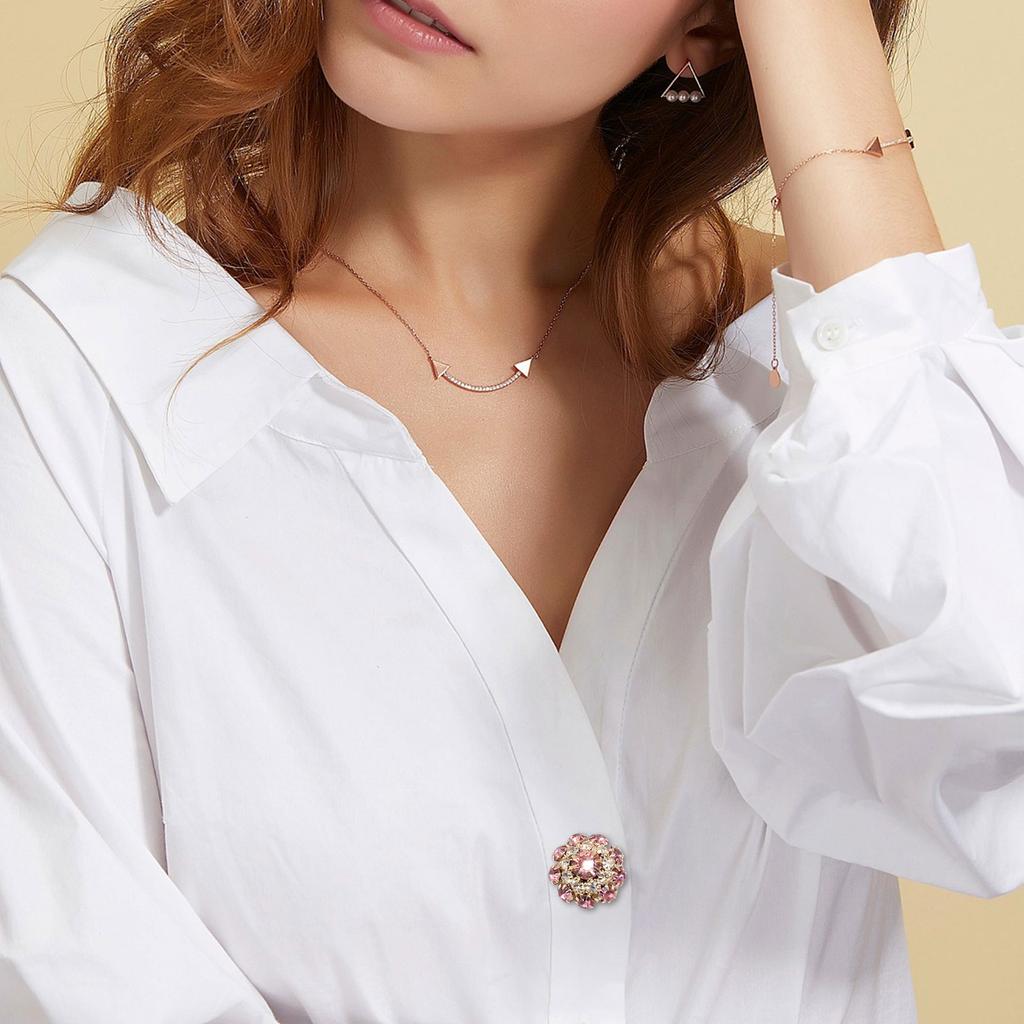 Rhinestone Button Cover Decorative Button Embellishment Button Flower Button Cover for Jewelry Craft Decoration