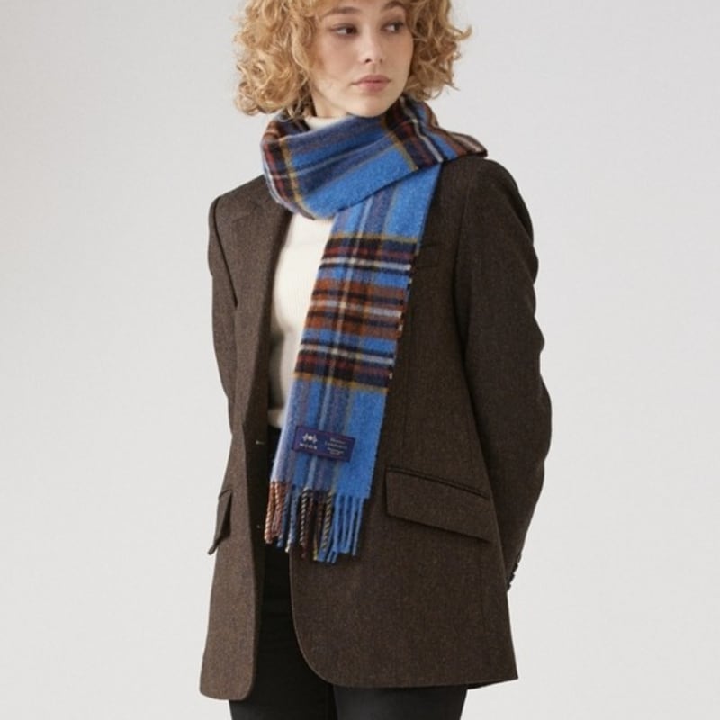 ABRAHAM MOON Шарф из мериносовой шерсти 25 см - Oatley Sky