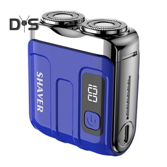 Мини-электробритва с ЖК-дисплеем, USB-перезаряжаемая водонепроницаемая дорожная бритва, портативный триммер для бороды для мужчин, инструмент для удаления волос, подарок отцу, мужу, парню